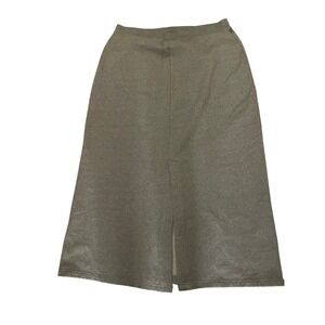 Lauren Ralph Lauren Womens XL Fleece Maxi Skirt Drawstring Olive Brown Cotton